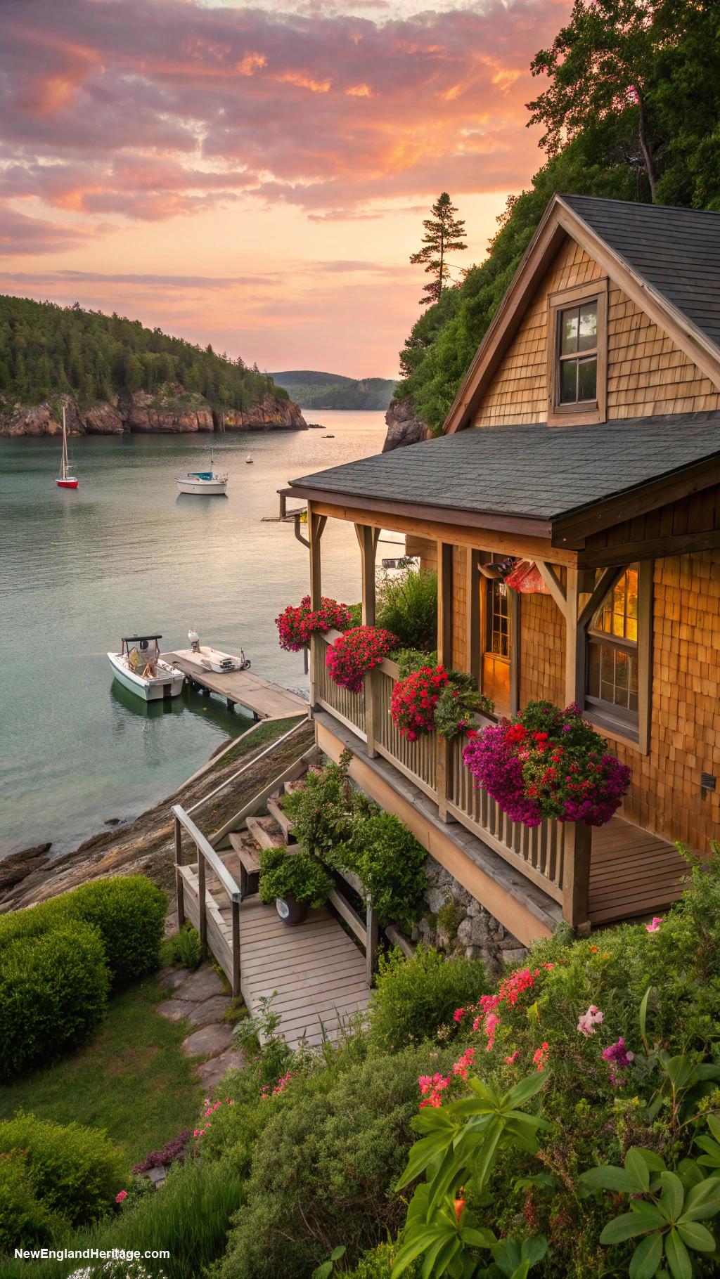 coastal maine houses Rustic bungalow with fishing dock access