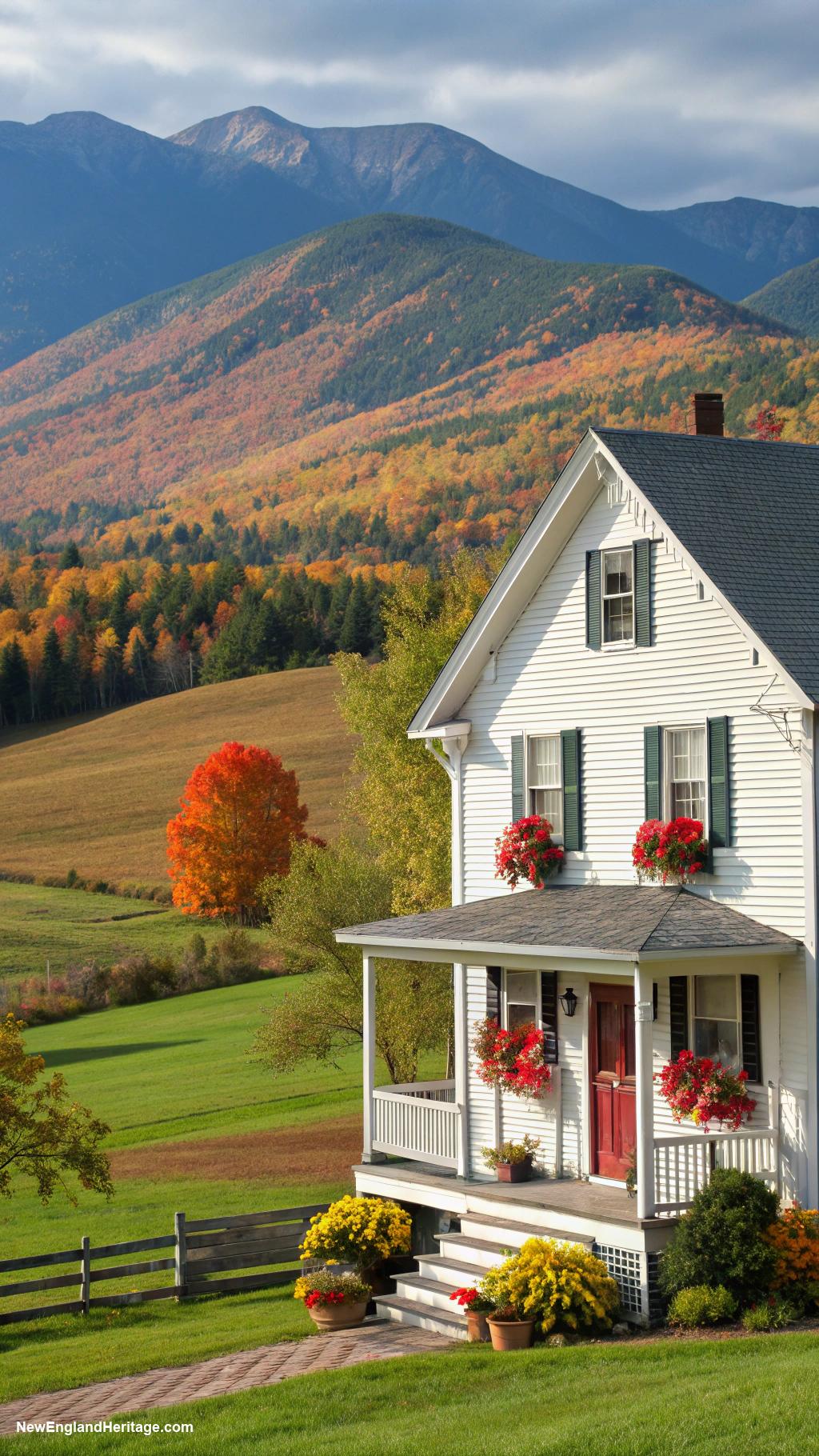countryside vermont houses Charming farmhouse with scenic mountain views