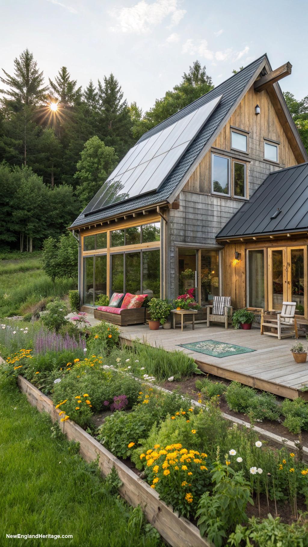 countryside vermont houses Eco friendly home with solar panels