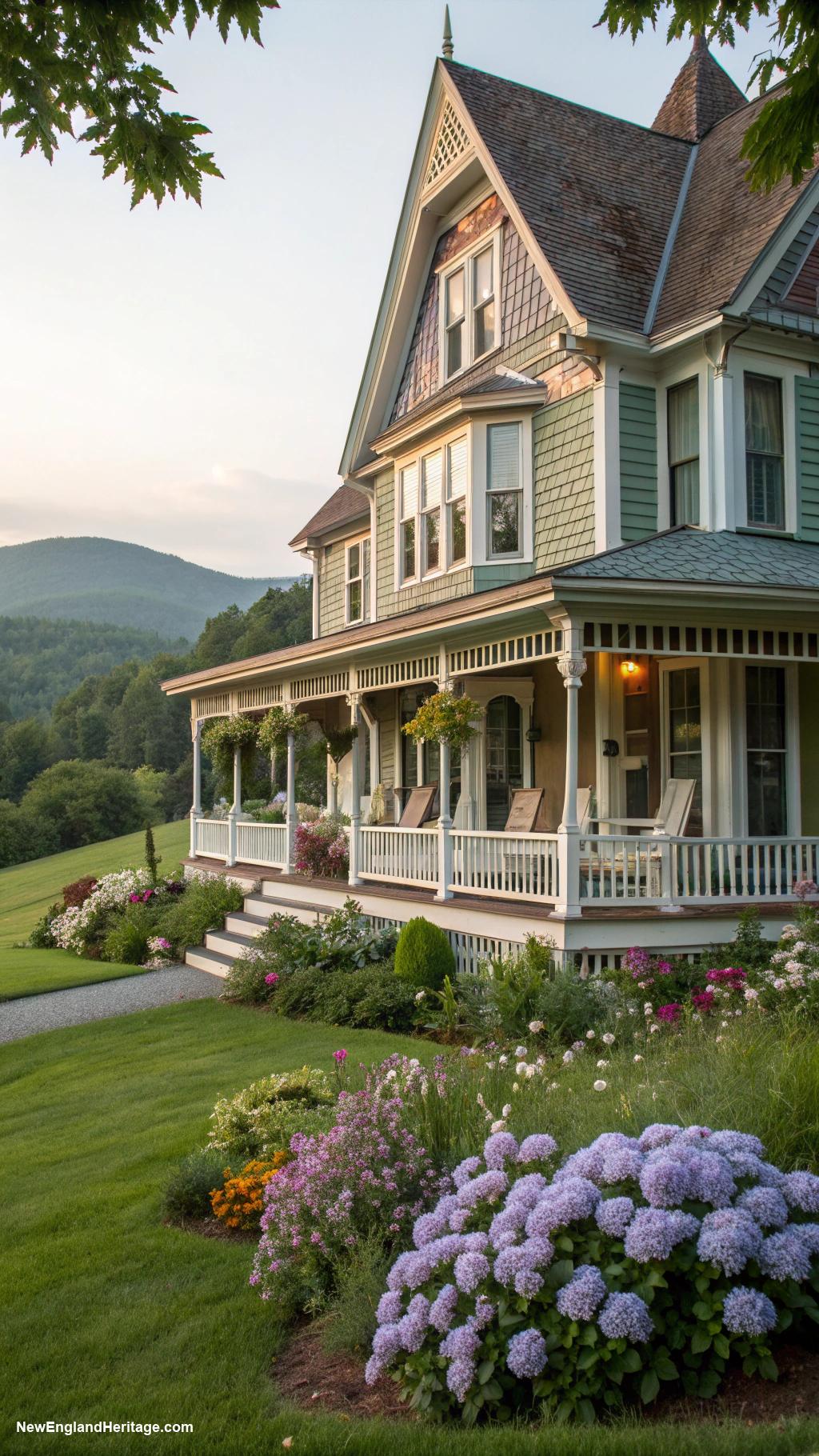 countryside vermont houses Victorian house with wrap around porch
