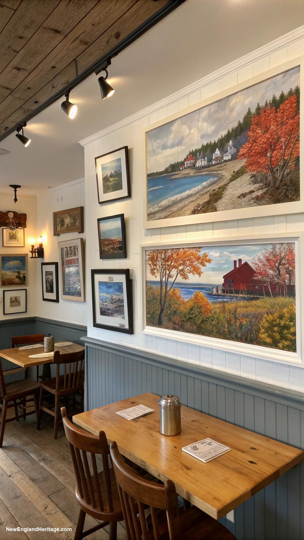 dining room ideas Charming gallery wall with local artwork
