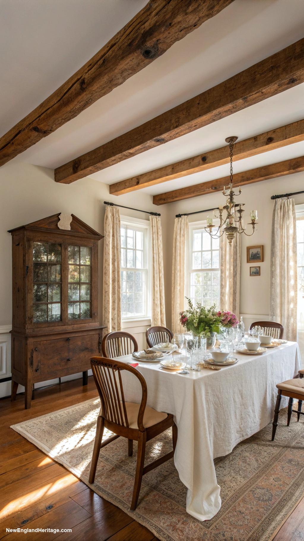 dining room ideas Rustic wooden beams overhead for charm