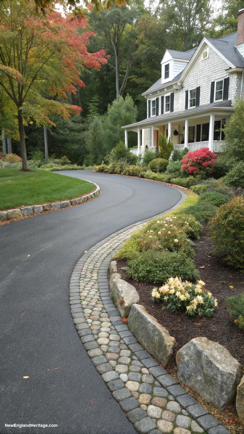 driveway ideas Asphalt driveway with decorative edging