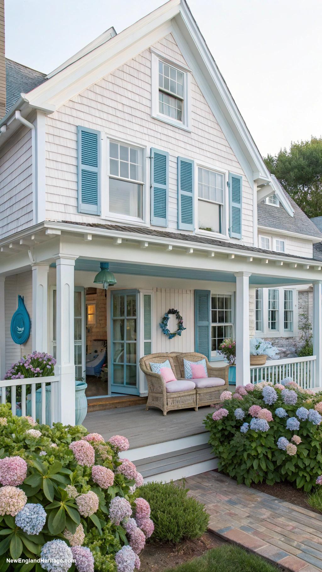 marthas vineyard style houses Cozy beach house with pastel accents and decor