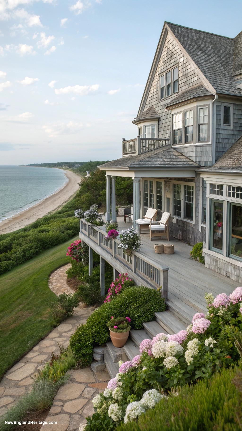 marthas vineyard style houses Elegant shingle style home with ocean views