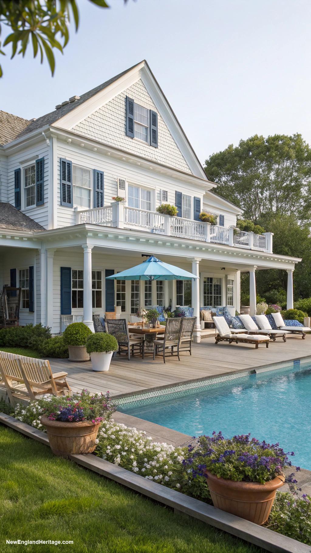 marthas vineyard style houses Luxurious farmhouse with swimming pool and terrace