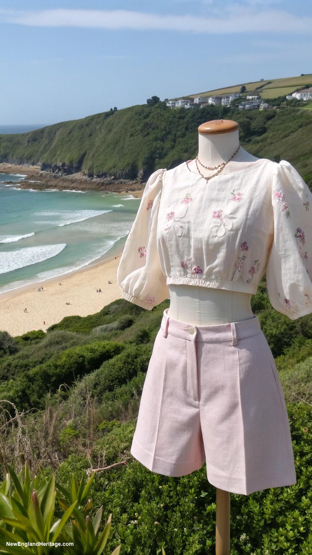 summer outfits for women Breezy blouse and tailored shorts