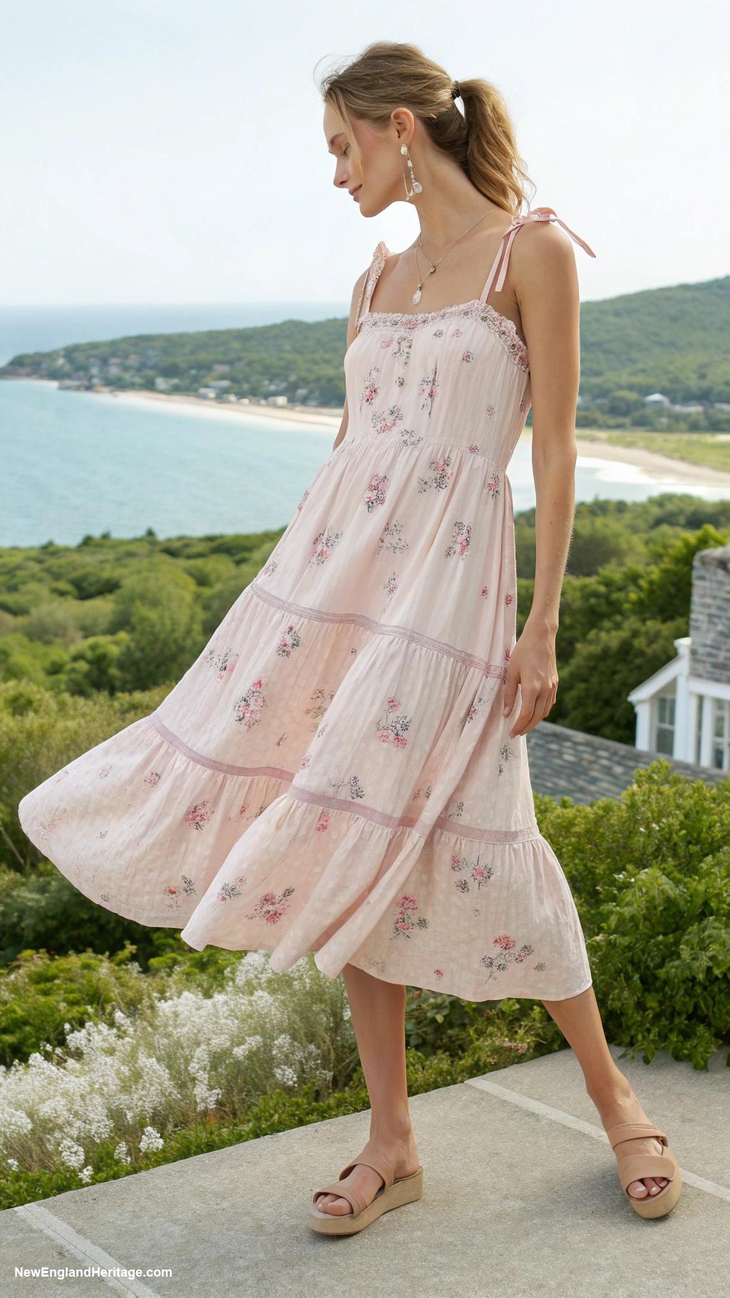 summer outfits for women Lightweight sundress with sandals