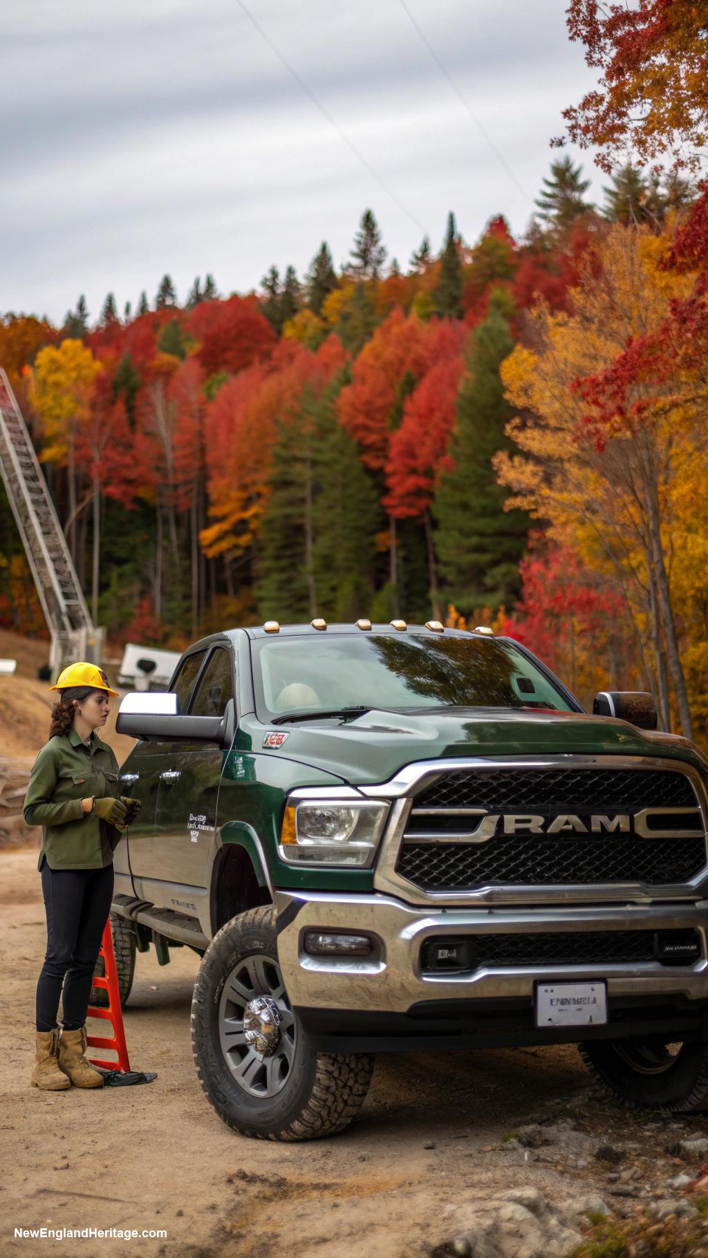 typical cars Dodge Ram for rugged construction work