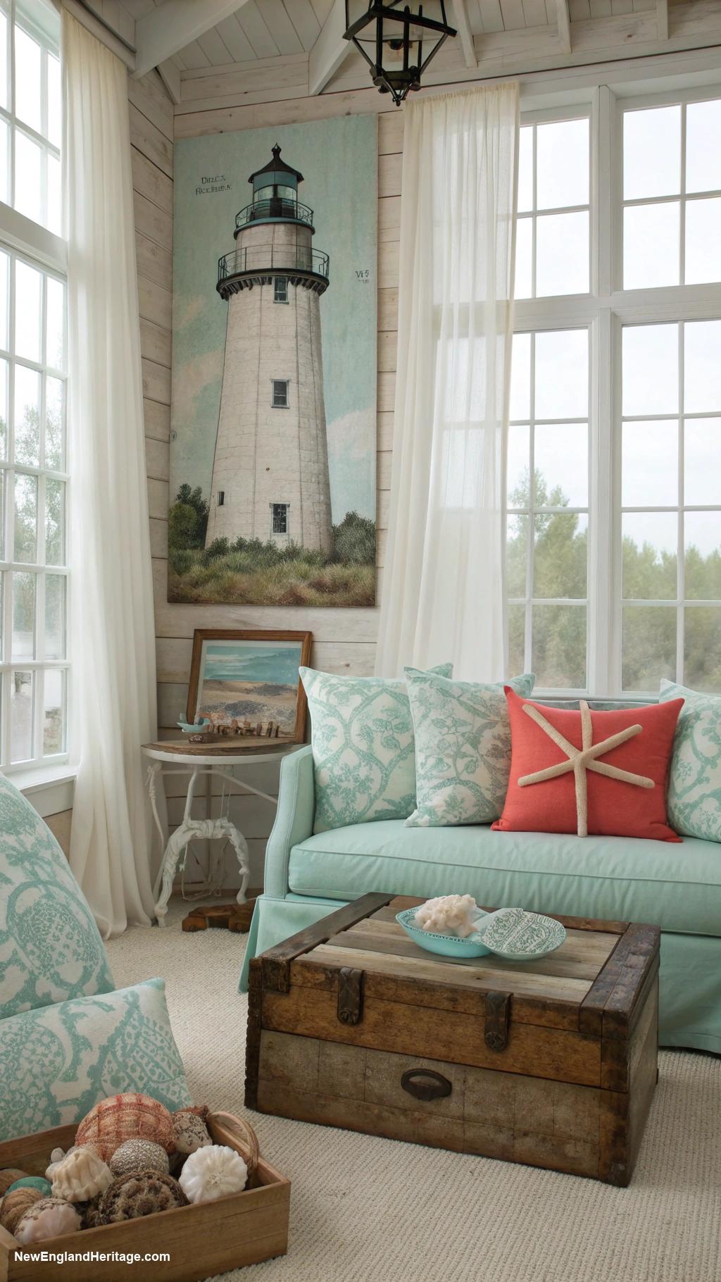 coastal interior design Lighthouse motifs in artwork