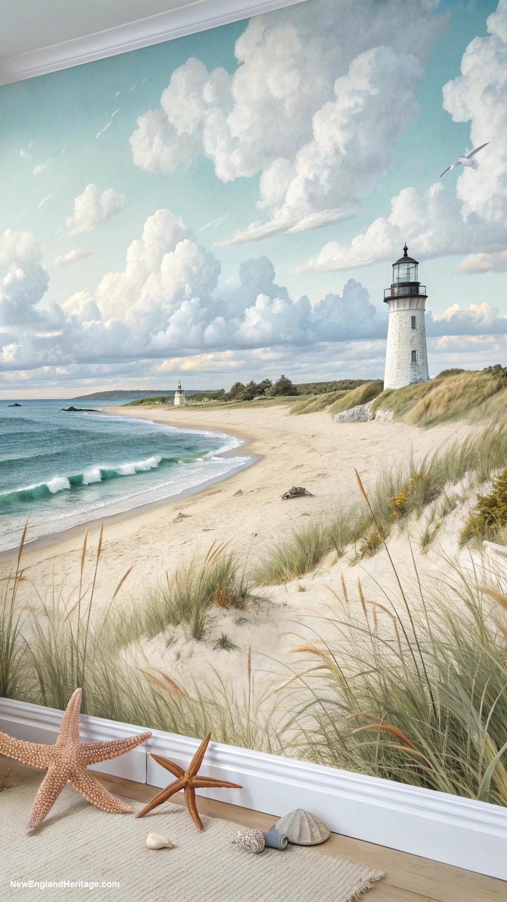 coastal interior design Ocean themed wallpaper murals