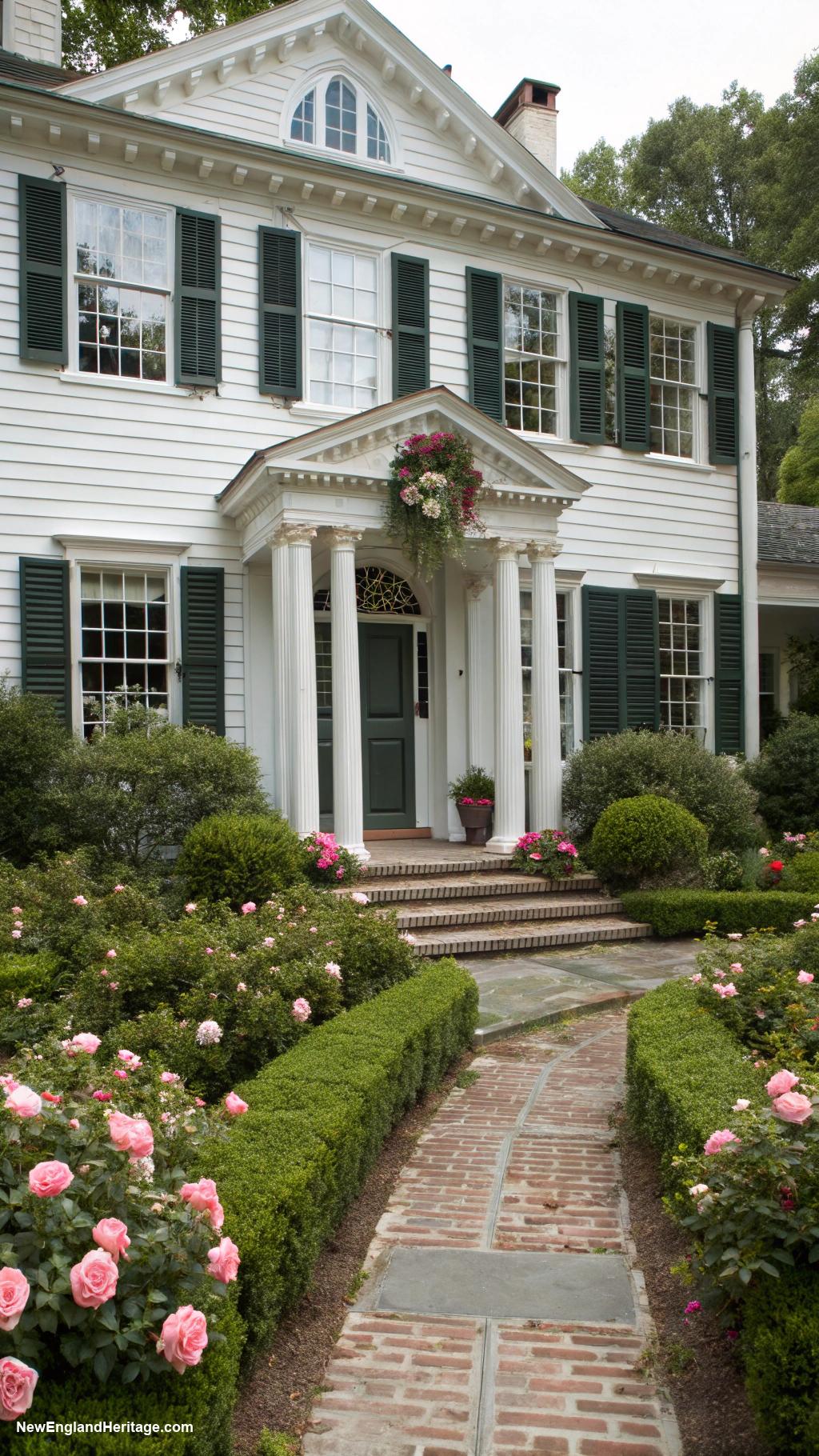 colonial houses Georgian style with symmetrical facade