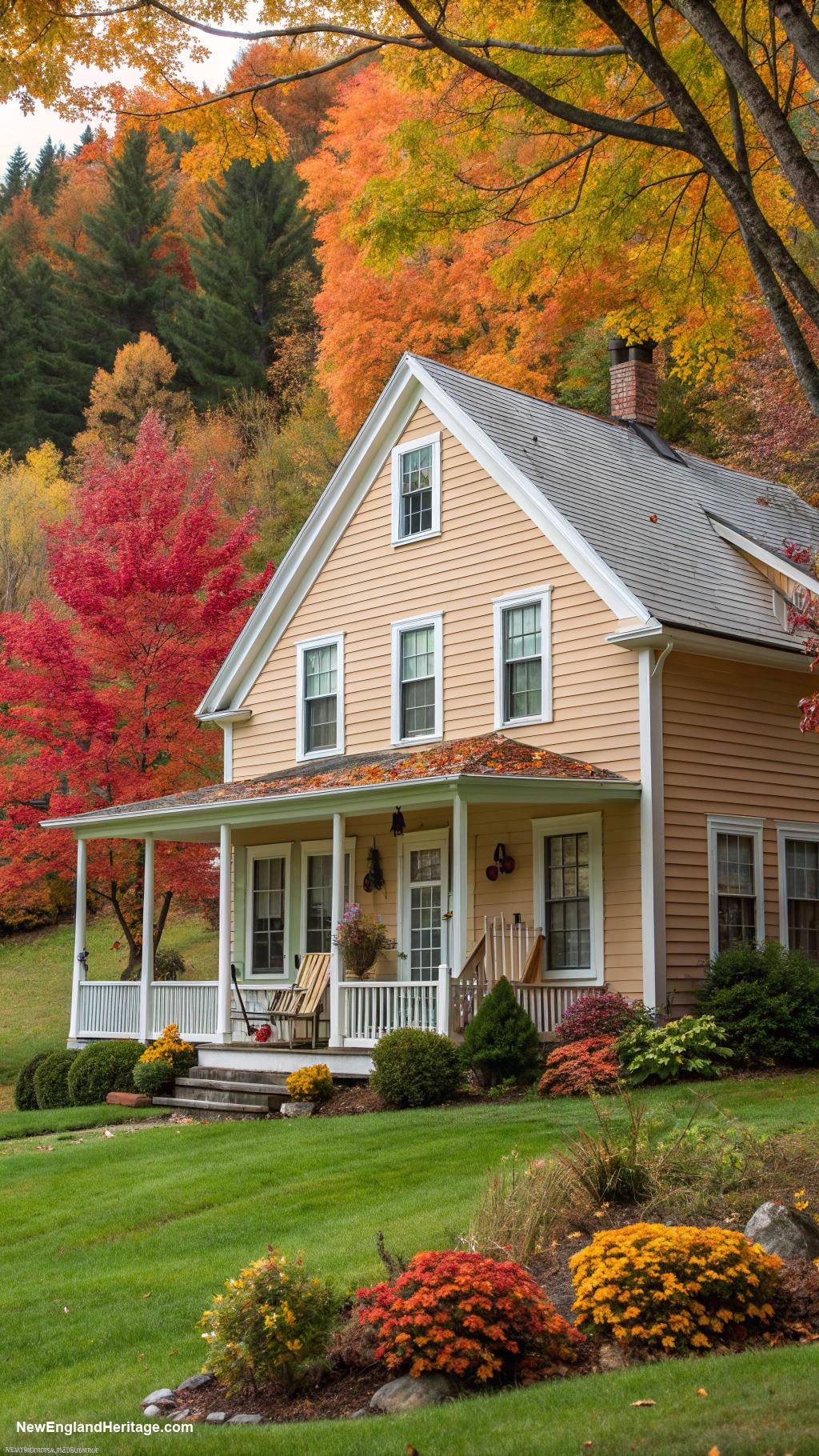 colonial houses Saltbox house with steep roofline