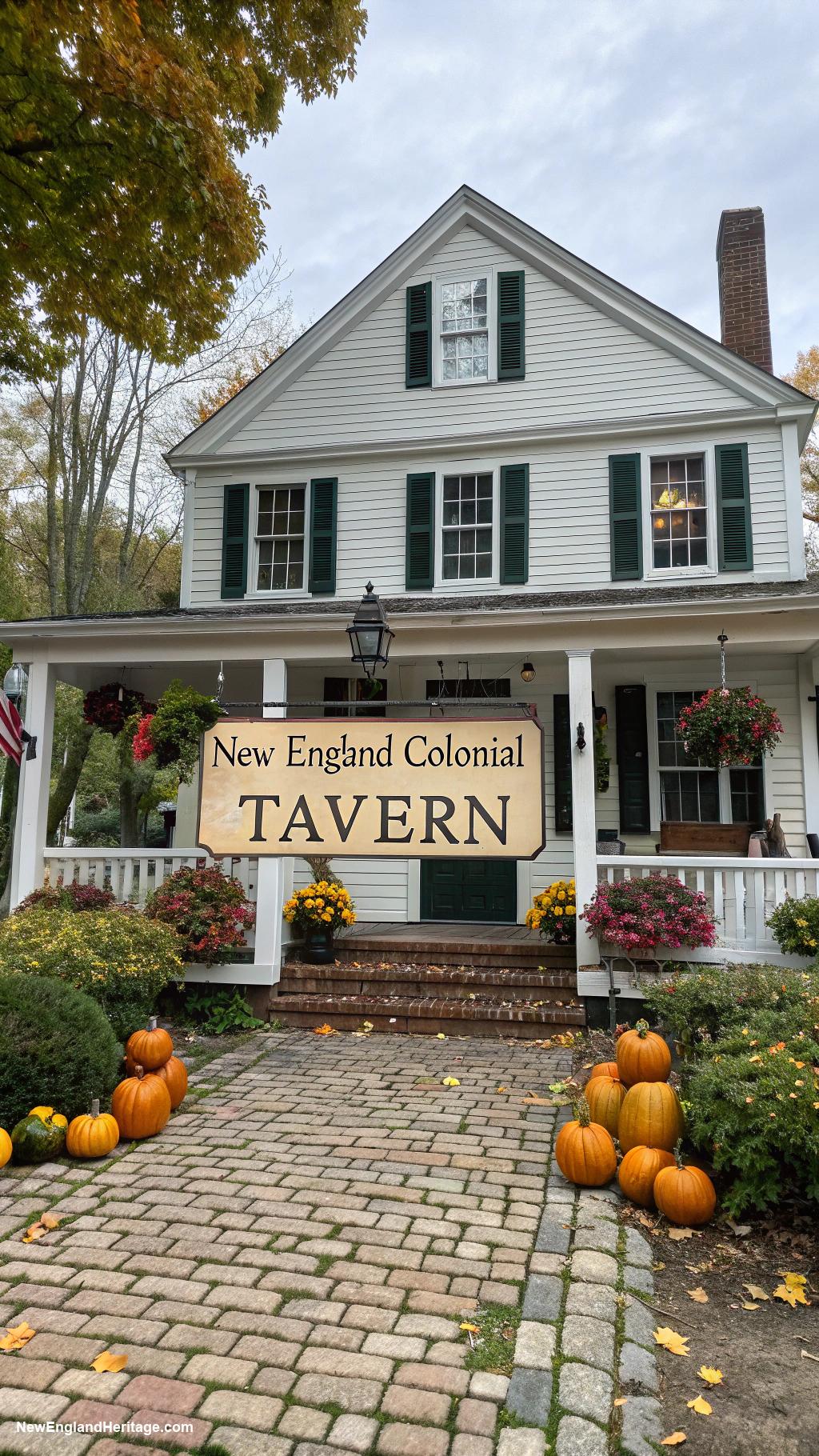 colonial houses Tavern house with deep overhangs