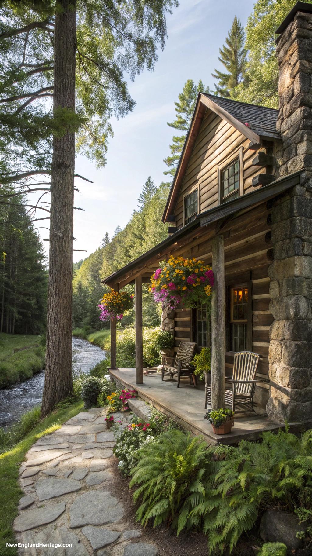east coast cottage Rustic log cabin in the woods