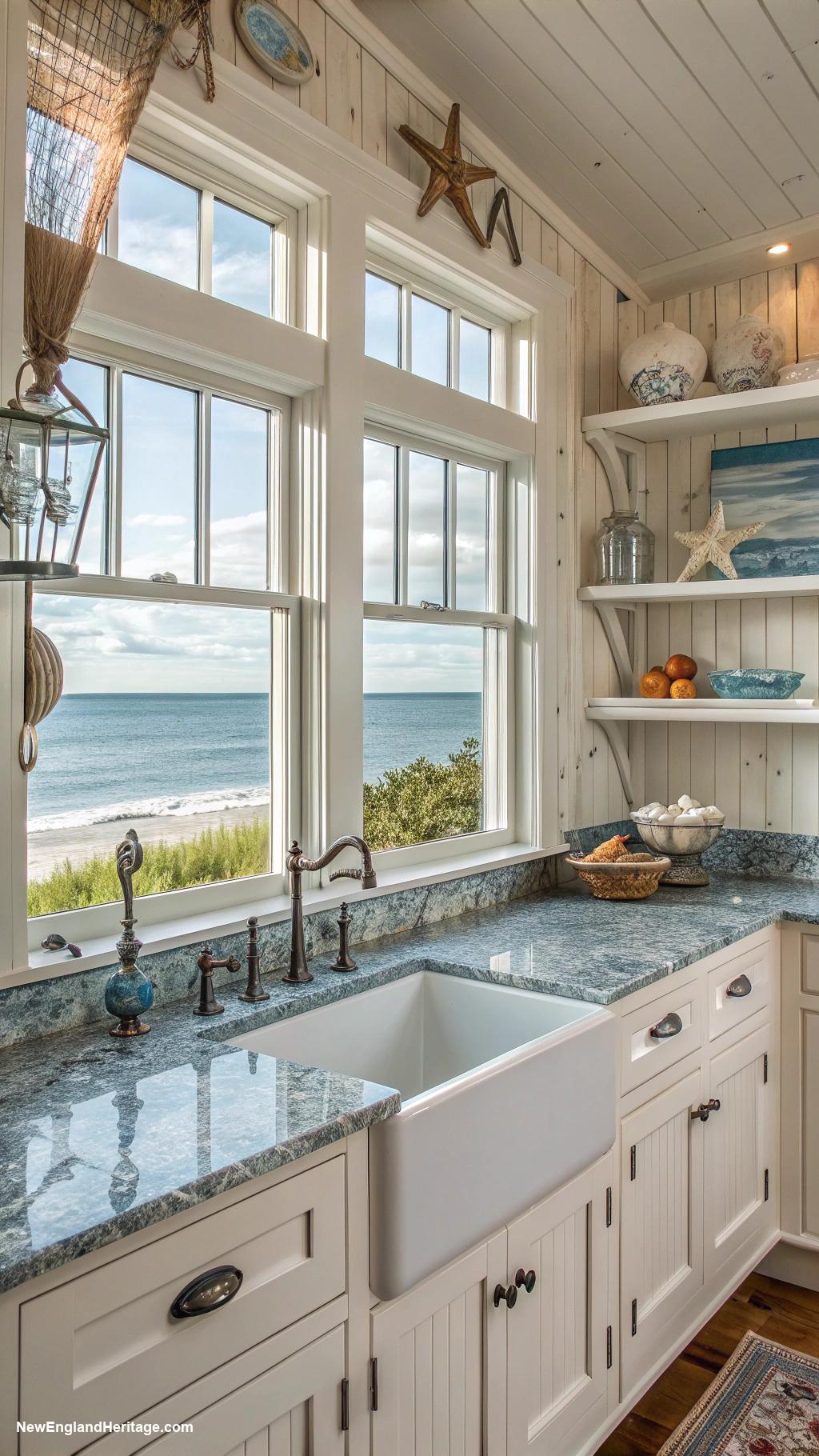 fishermans cottage Open concept kitchen with ocean views