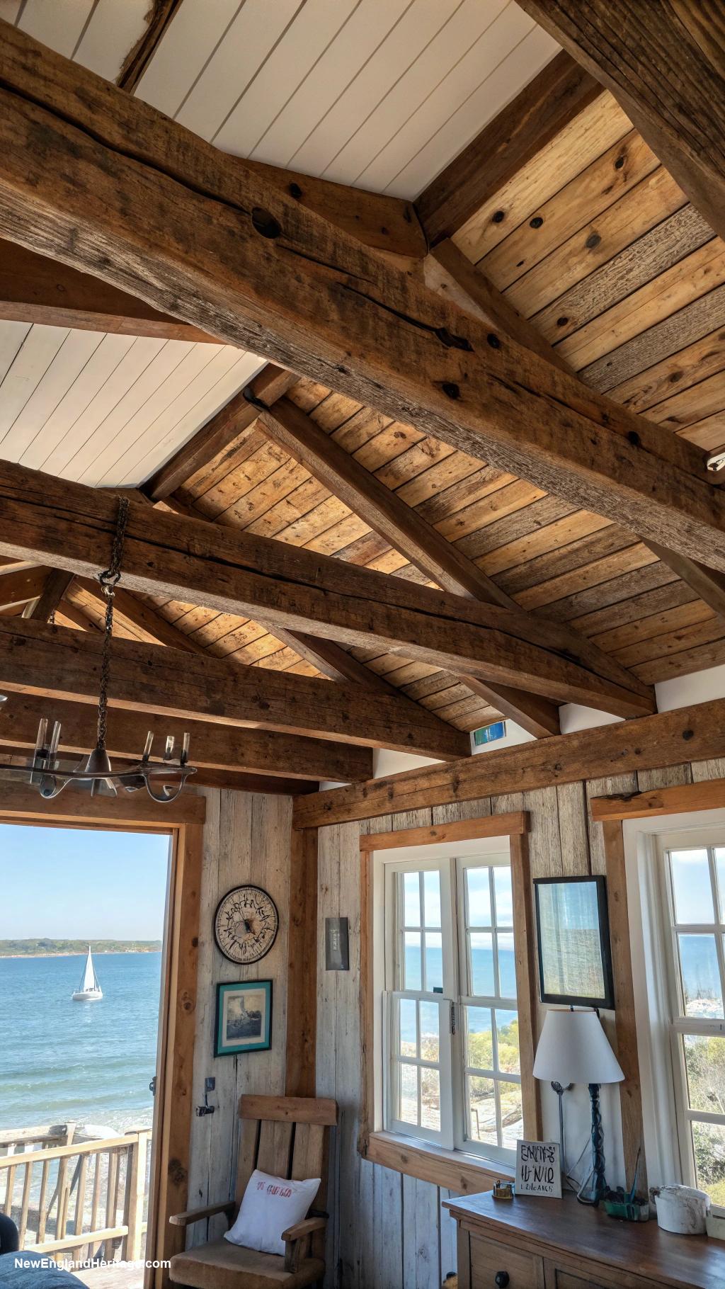 fishermans cottage Rustic wooden beams and ceiling