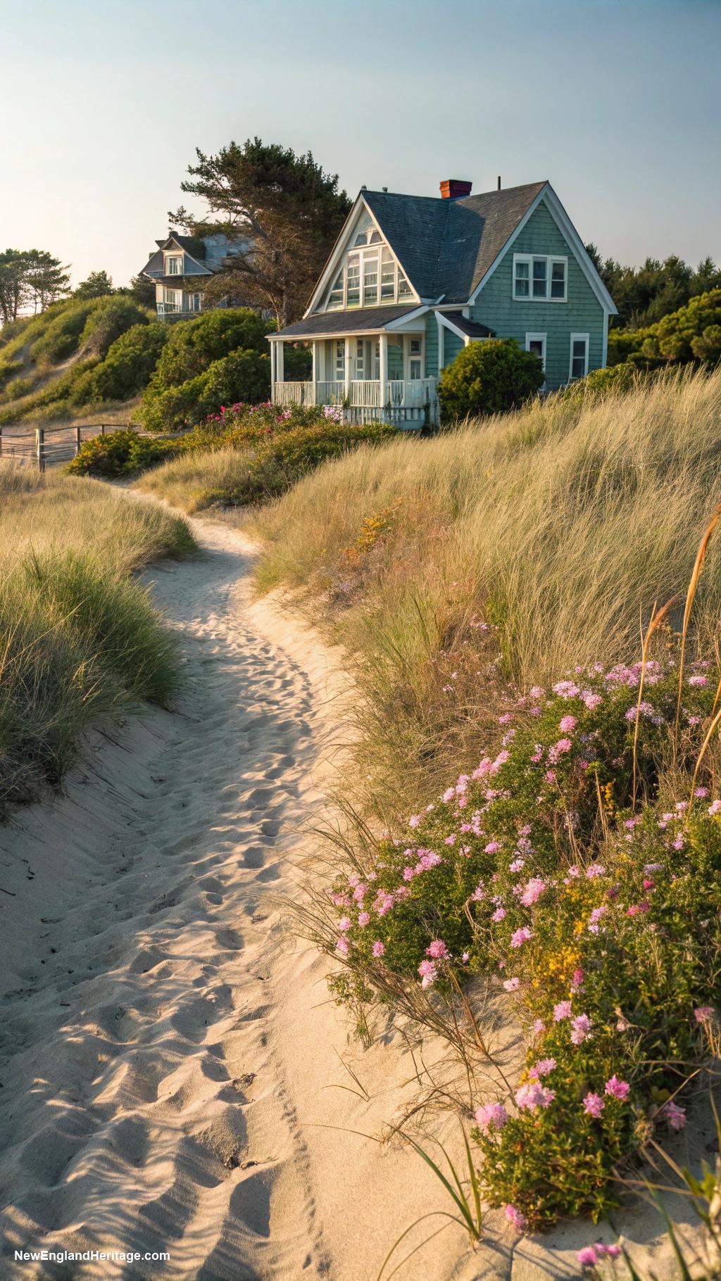 fishermans cottage Sandy path leading to nearby beach