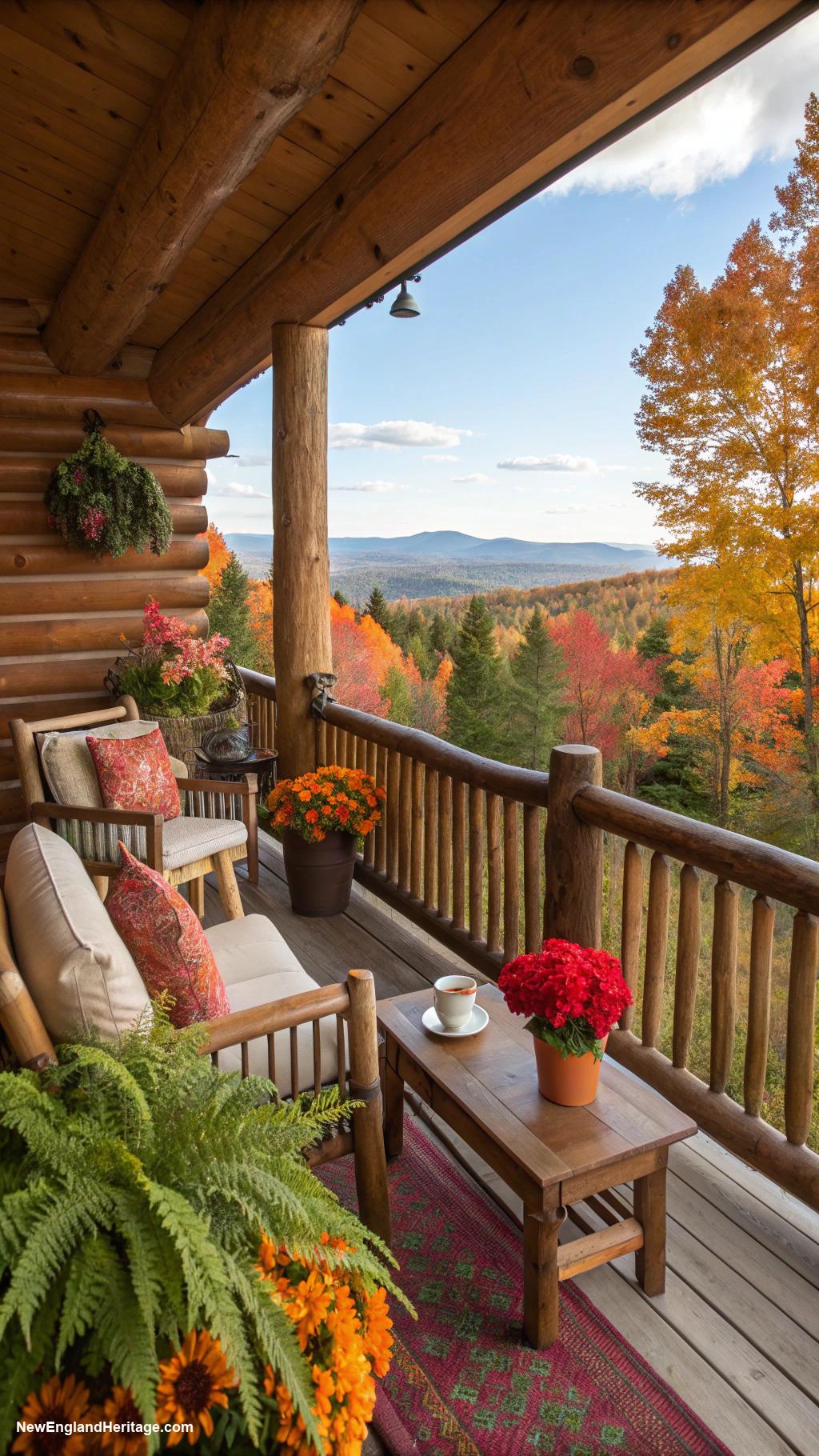 houses with porches Log cabin porch overlooking scenic woods
