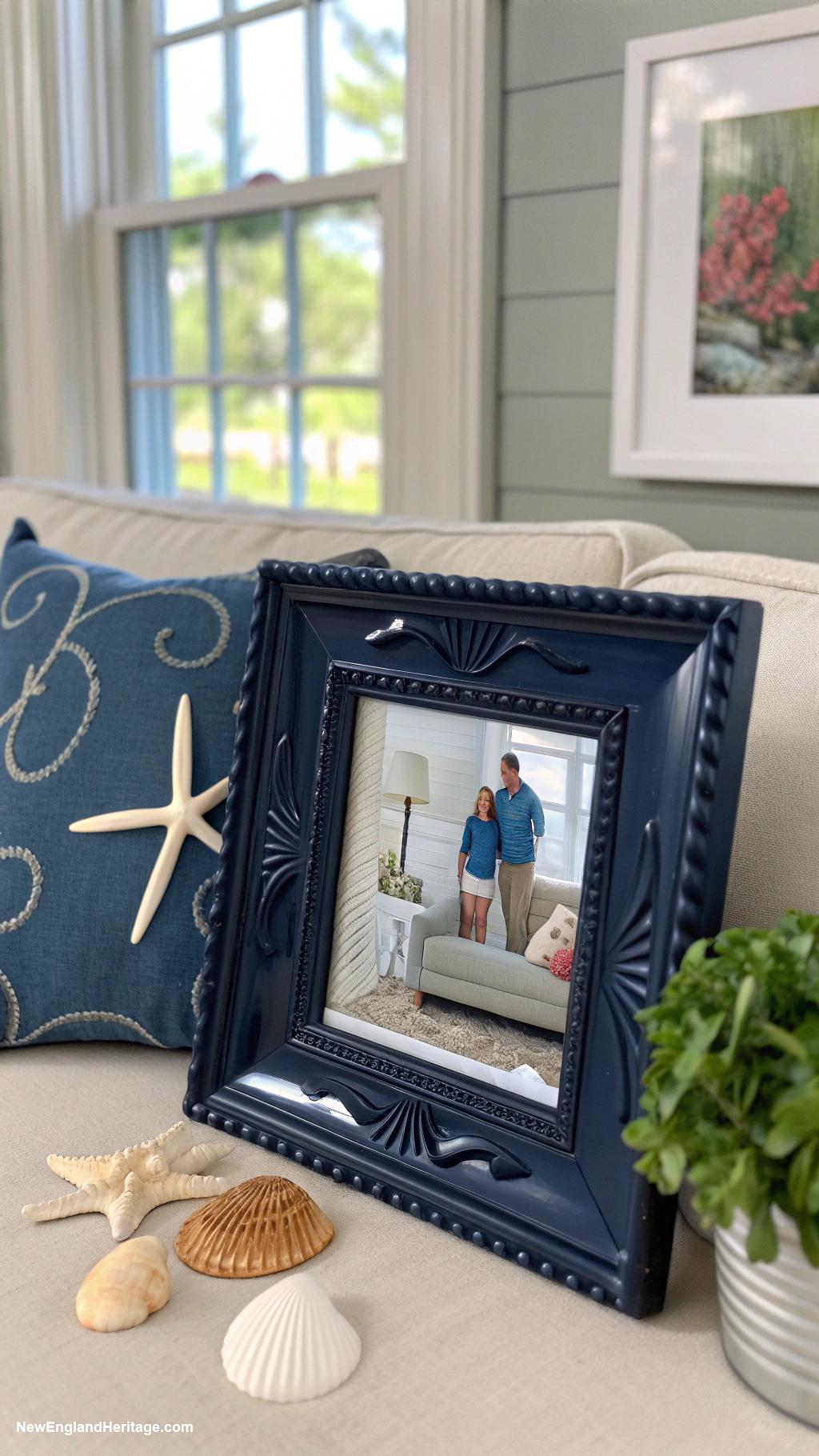 navy blue home decor ideas Navy blue picture frames for family photos
