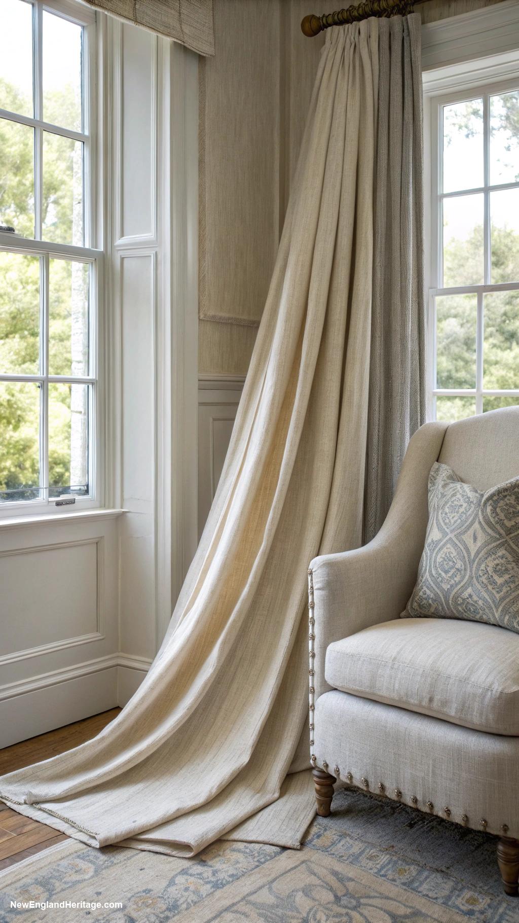 traditional interior design Linen fabrics for curtains and upholstery