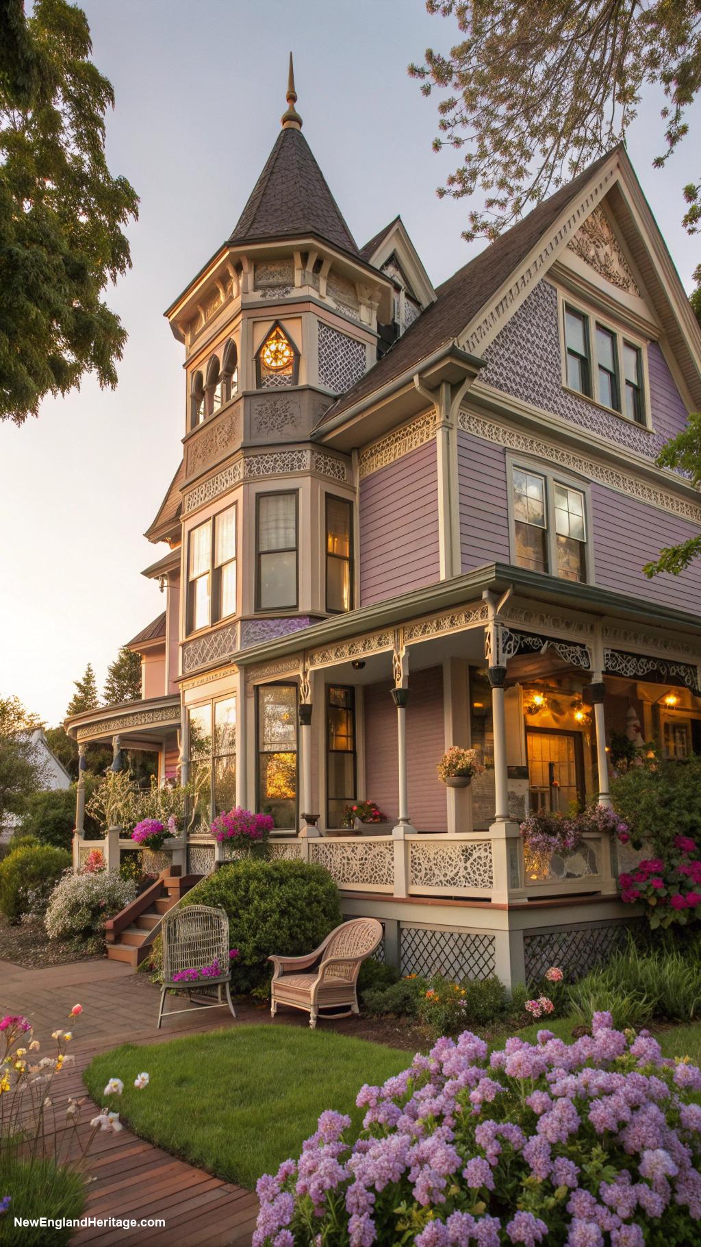 victorian houses Queen Anne boasting a turret and bay windows