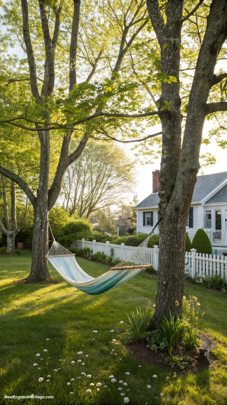 beach home backyard ideas Hammock strung between two trees