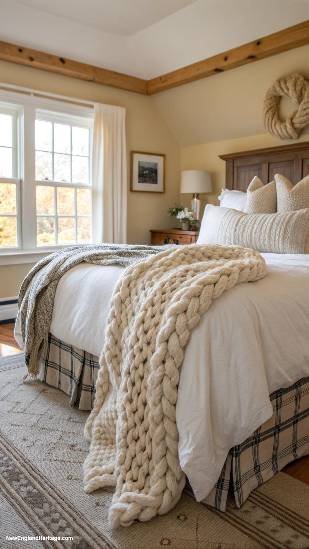 bedding ideas Chunky knit throw for added texture