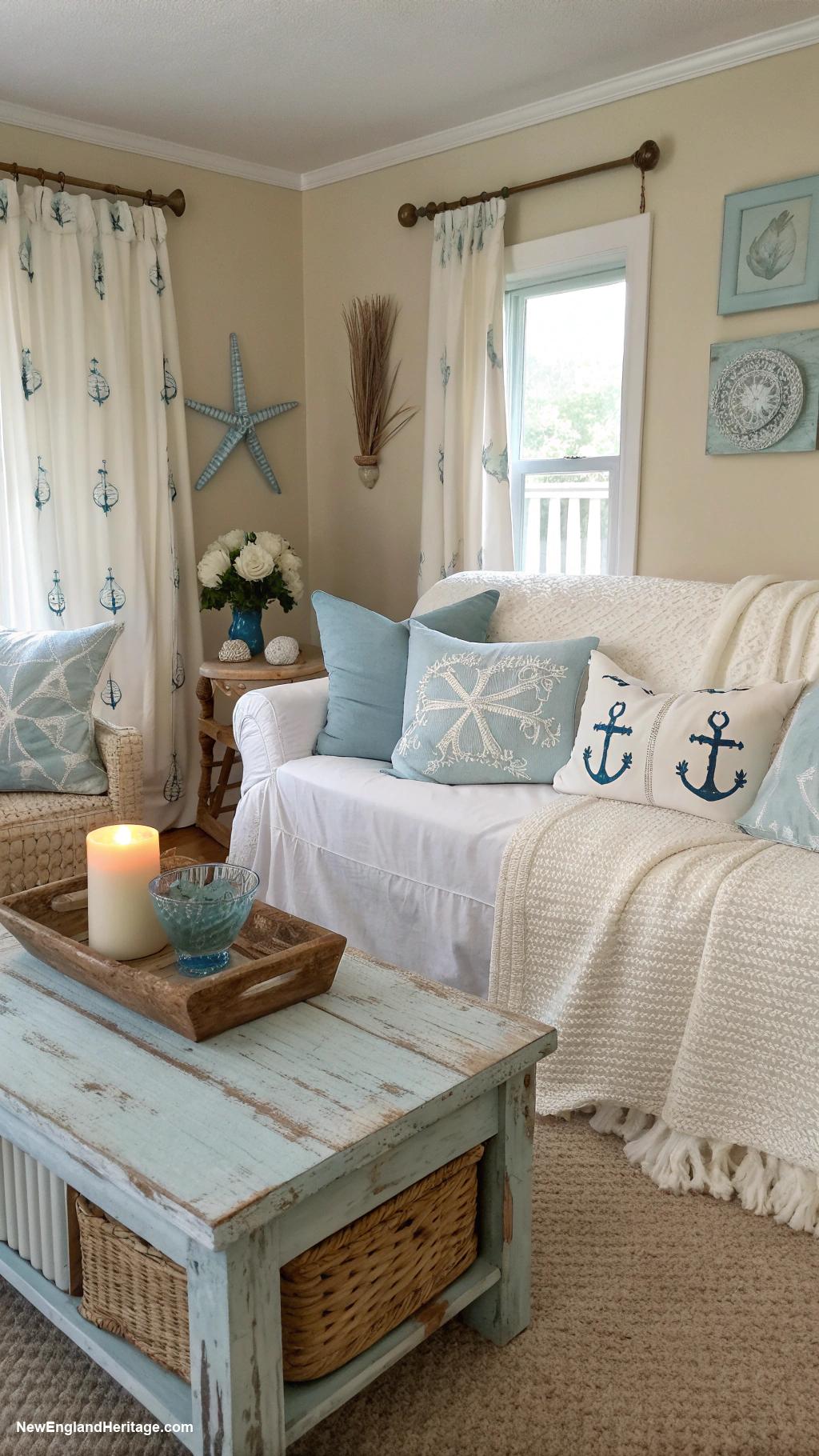 cape cod cottage Cozy beach themed decor with nautical touches