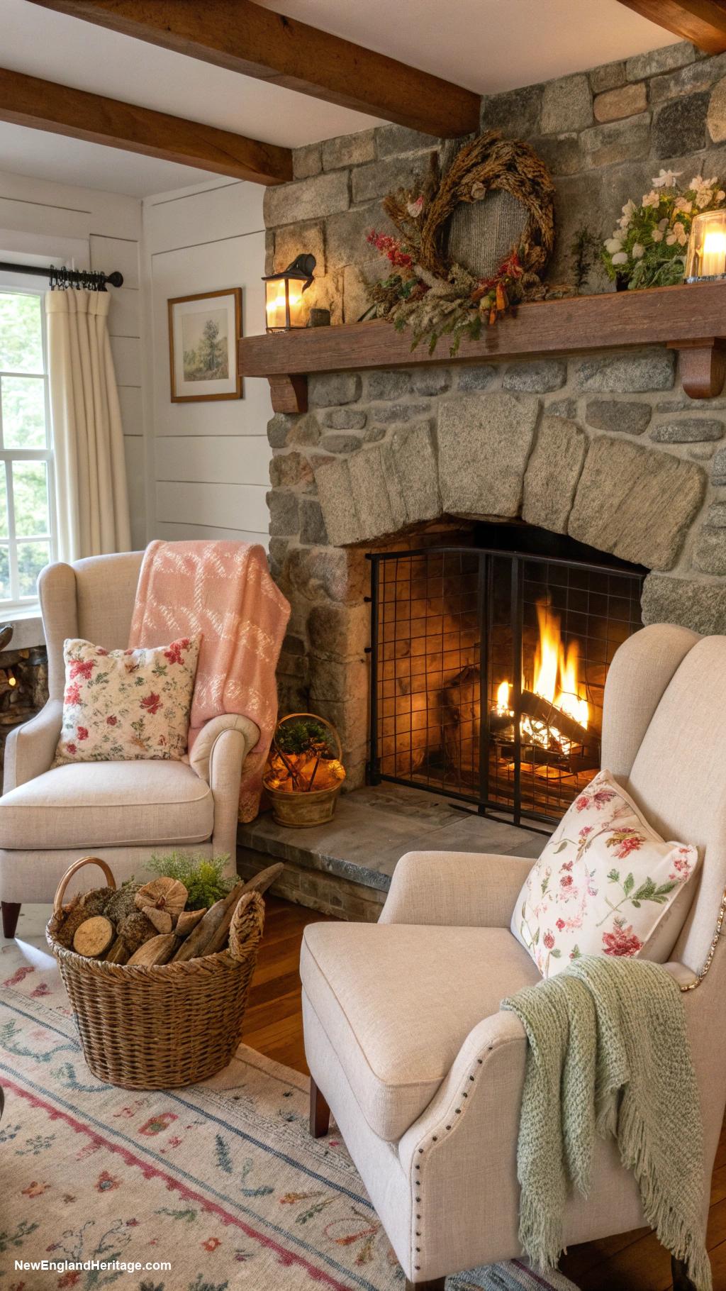 cape cod cottage Fireplace for cozy evenings during fall