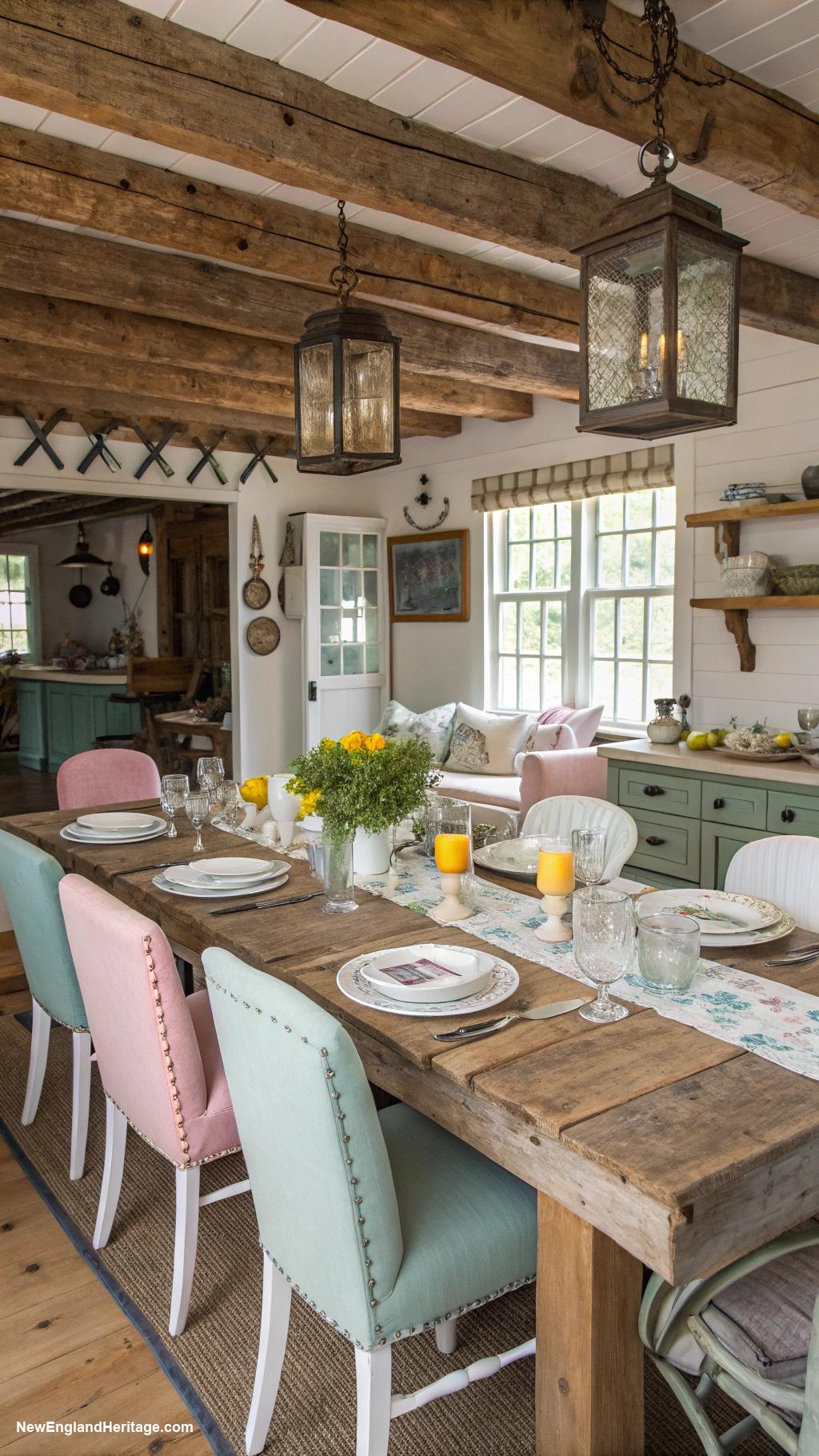 cape cod cottage Rustic dining area for family meals together