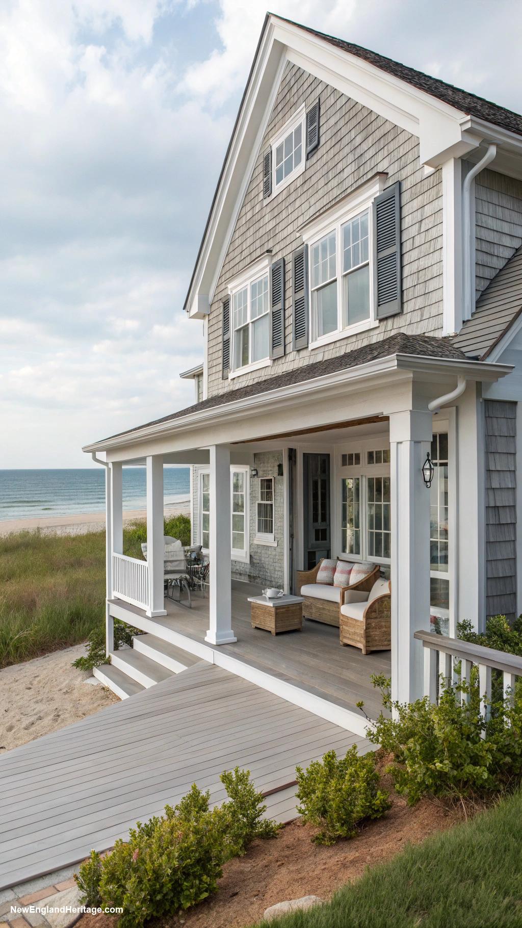 cedar shingle house Beach house style with open floor plan