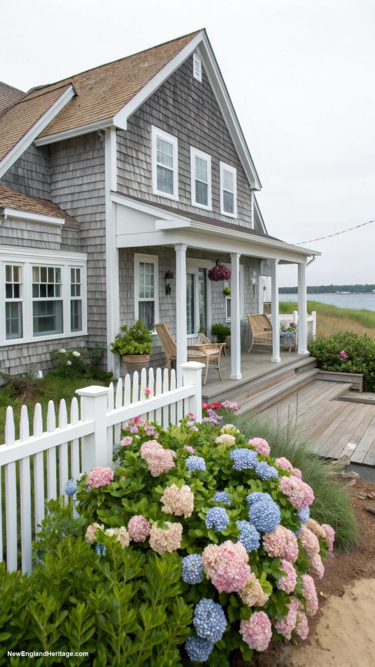 cedar shingle house Coastal cottage with white trim accents