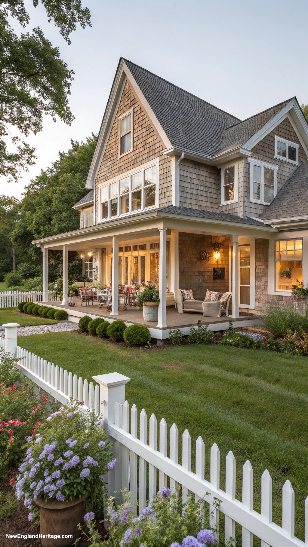 cedar shingle house Modern farmhouse aesthetic with large windows