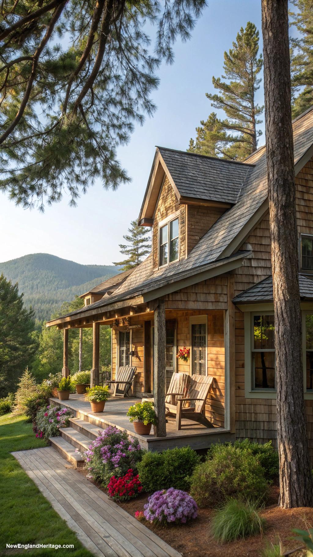 cedar shingle house Rustic retreat surrounded by pine trees