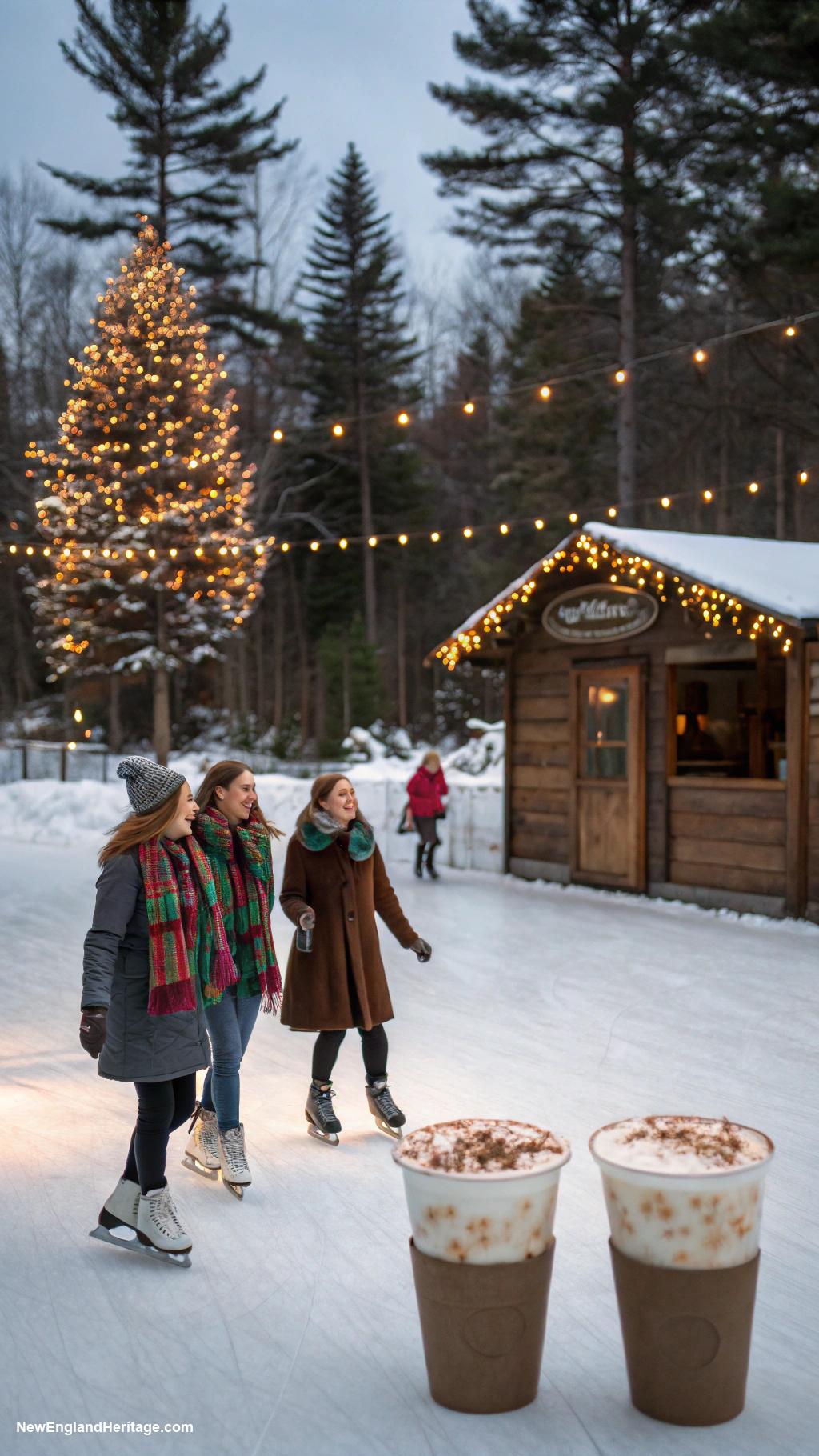 christmas party ideas Outdoor ice skating with hot cocoa