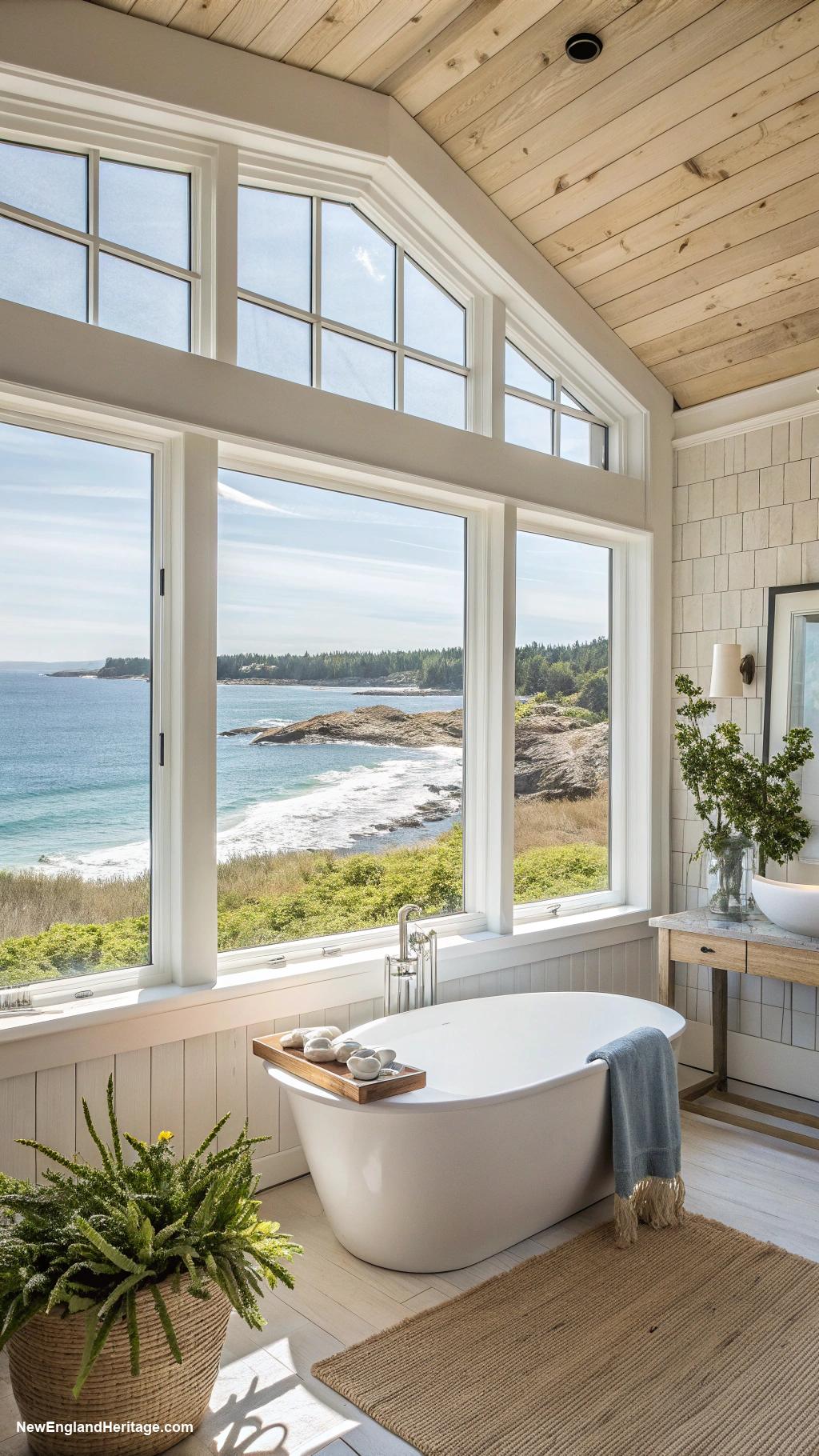 coastal bathrooms Large windows for natural light and views