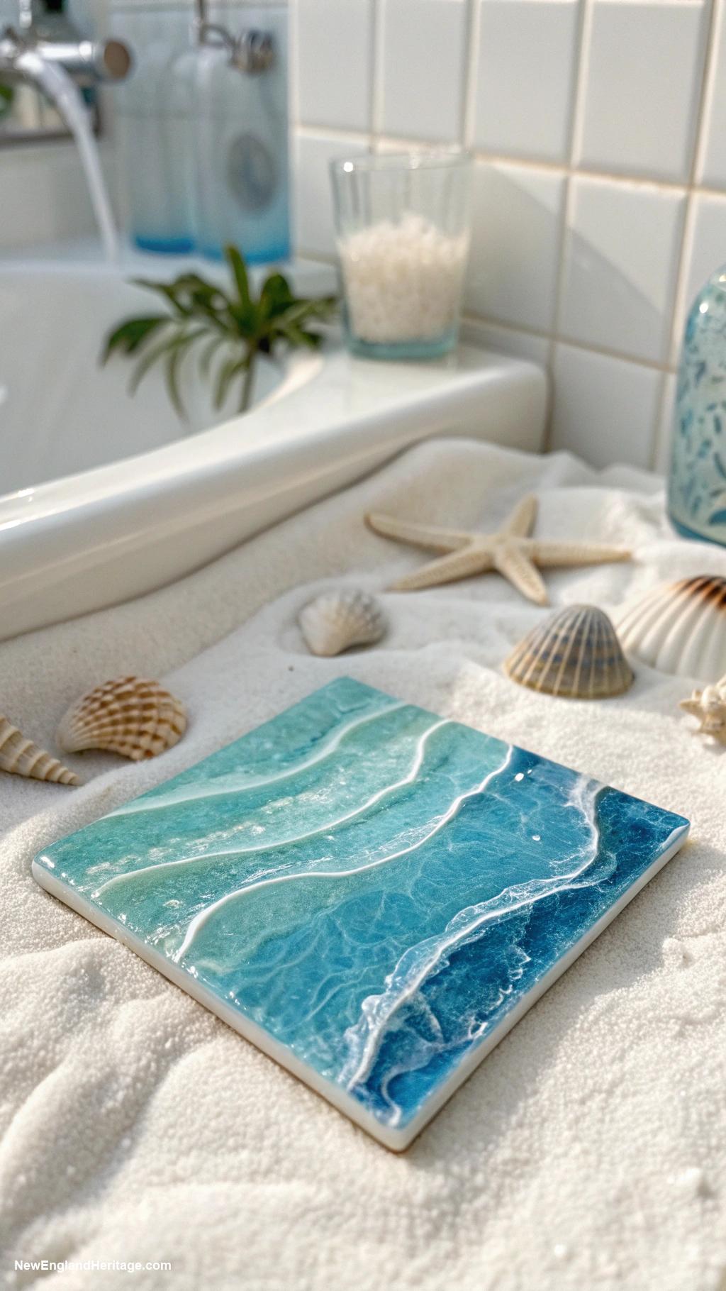 coastal bathrooms Ocean blue tile for a calming effect