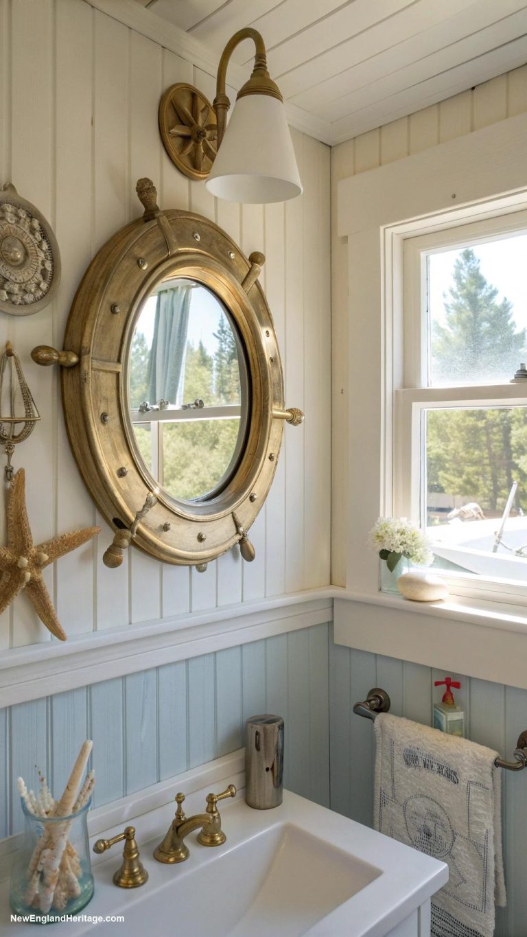 coastal bathrooms Porthole mirrors for a maritime touch