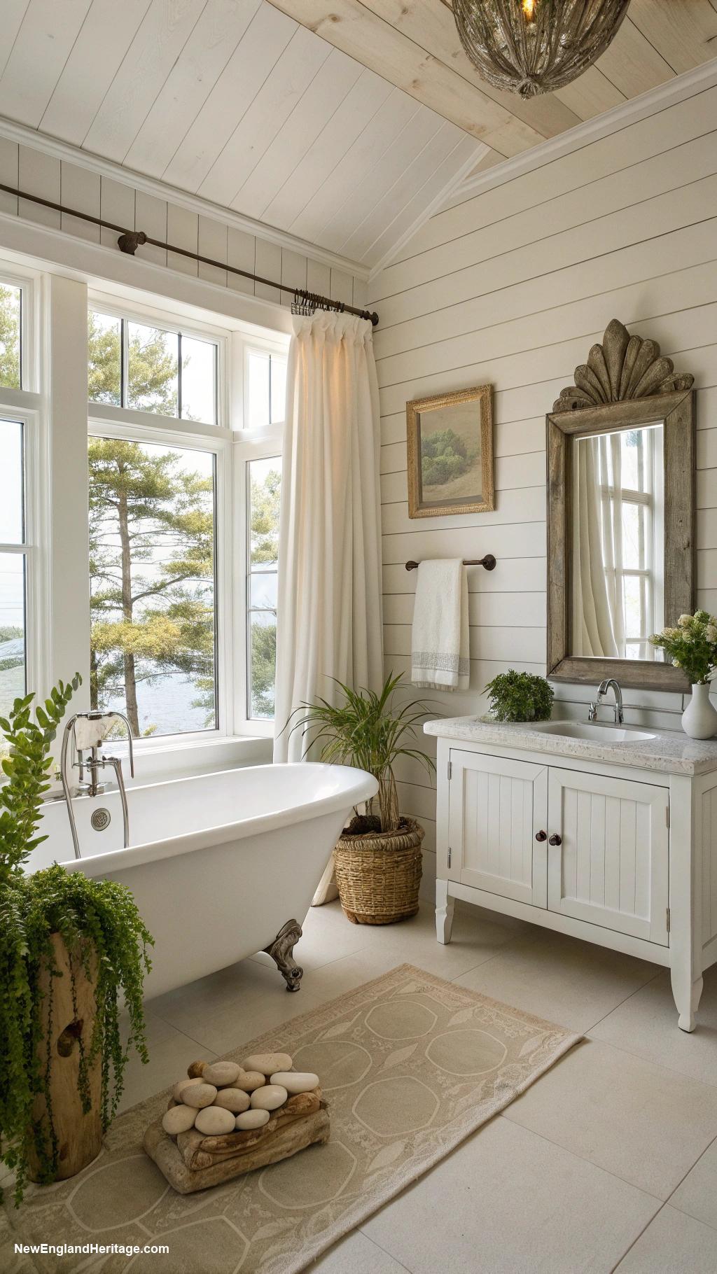 coastal bathrooms White shiplap walls for a fresh look