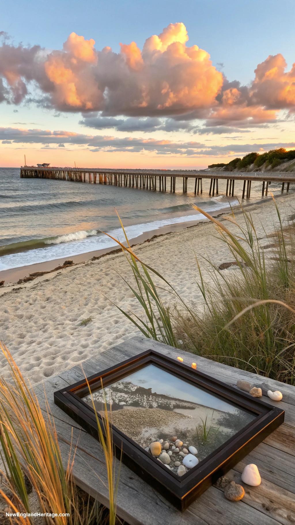 coastal coffee table decor Framed beach photography