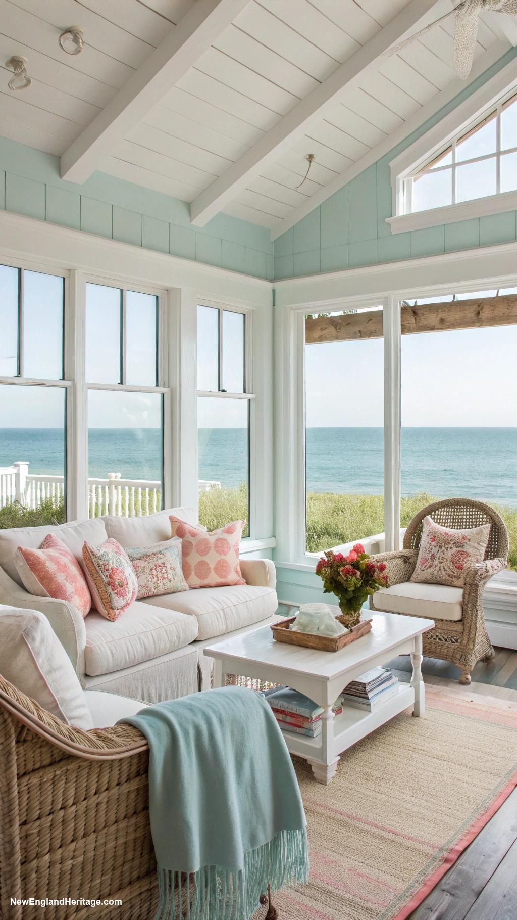 coastal cottage Open concept living area for gatherings