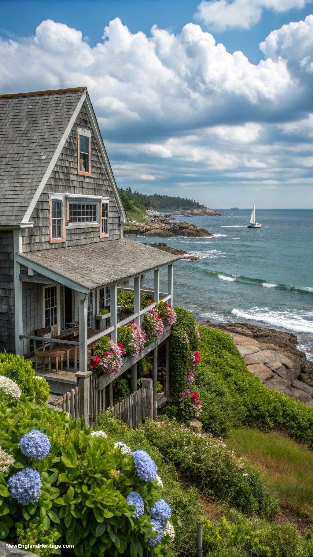 coastal cottage Shingle style cottage with ocean views