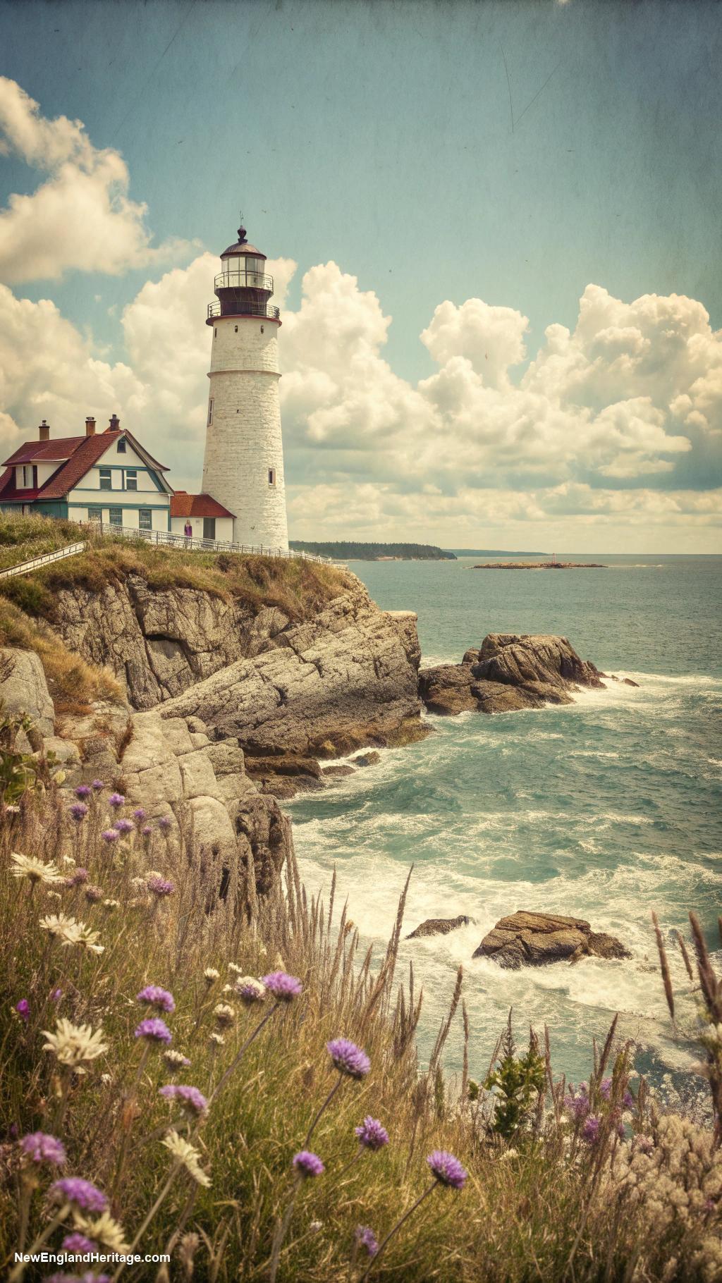 coastal dresser decor Vintage lighthouse prints