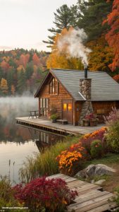 countryside cottages Cozy cedar cabin by a tranquil lake