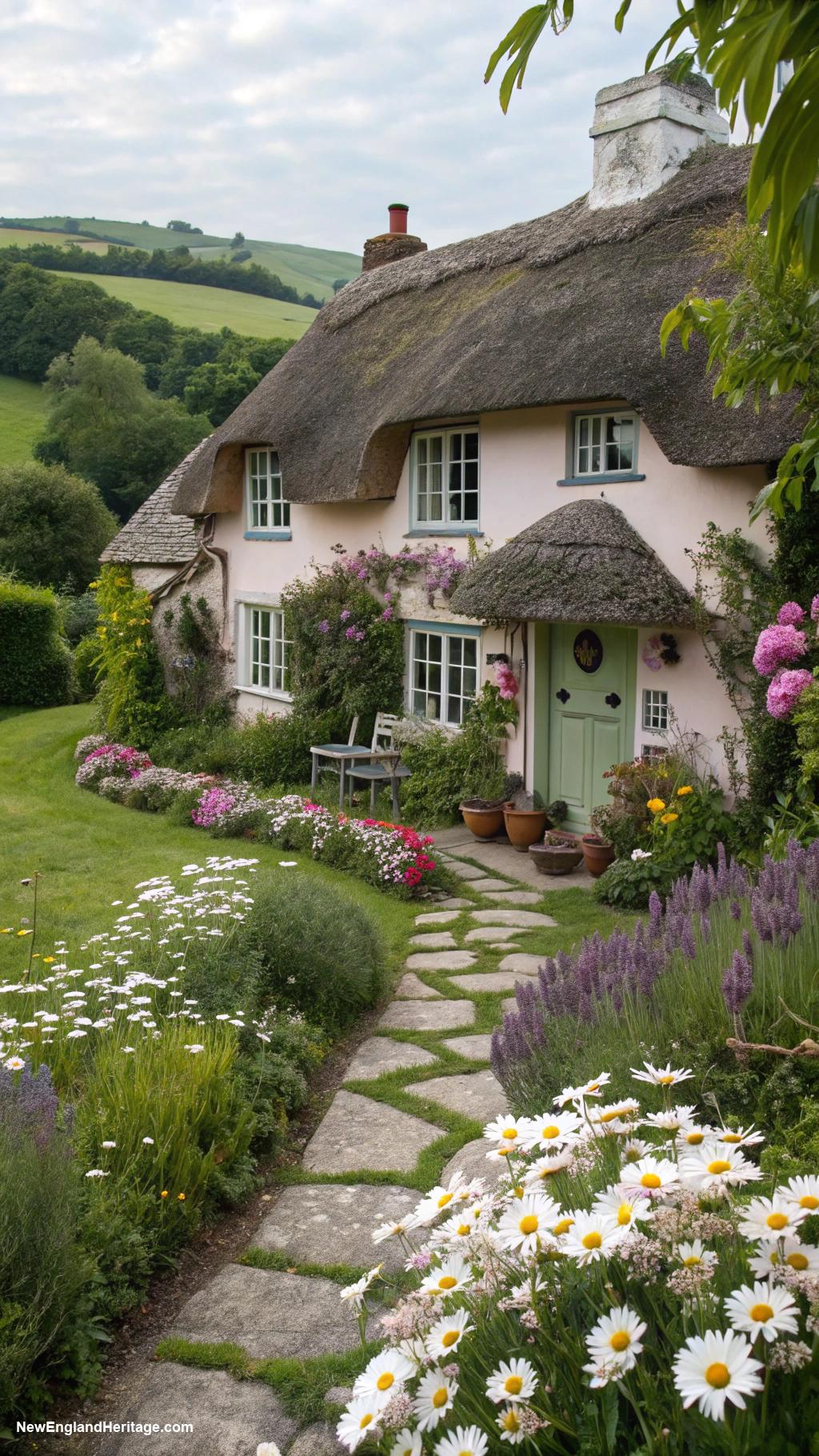 english cottage style Thatched roof for rustic appeal