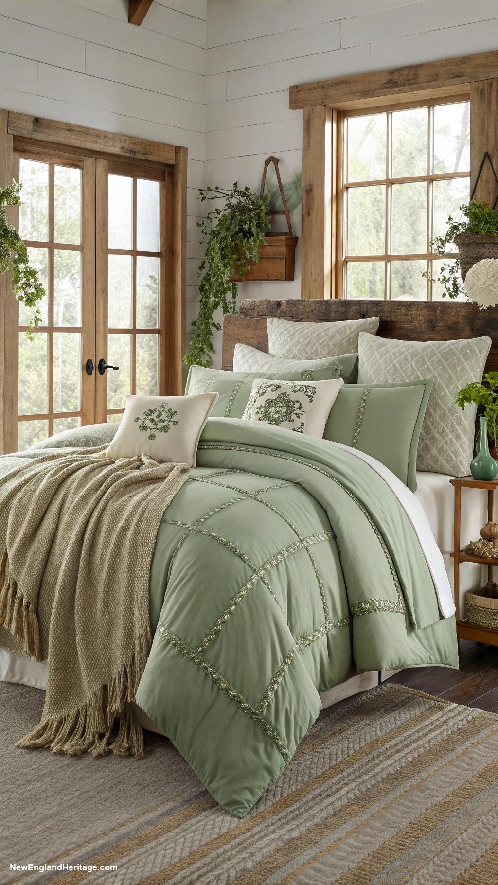 sage green bedrooms Layered sage bedding for cozy comfort