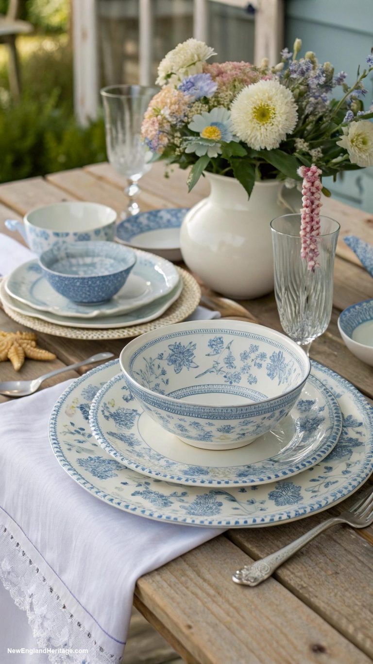 table setting ideas Blue and white porcelain dishware