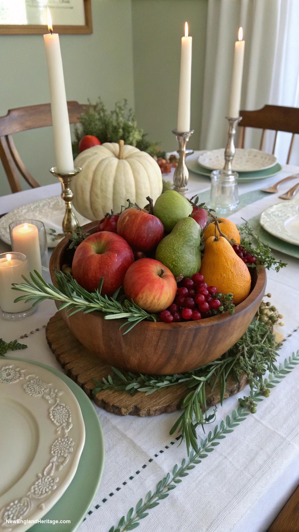 table setting ideas Seasonal fruit arrangements as centerpieces