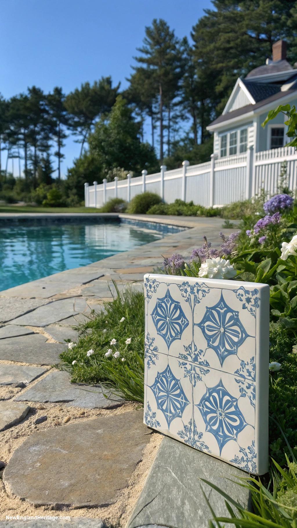 traditional pool design ideas Classic blue tile for timeless elegance